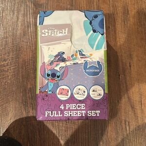 Lilo and Stitch Hawaiian Denim Kids 4-Piece Full Sheet Set, Microfiber, Disney